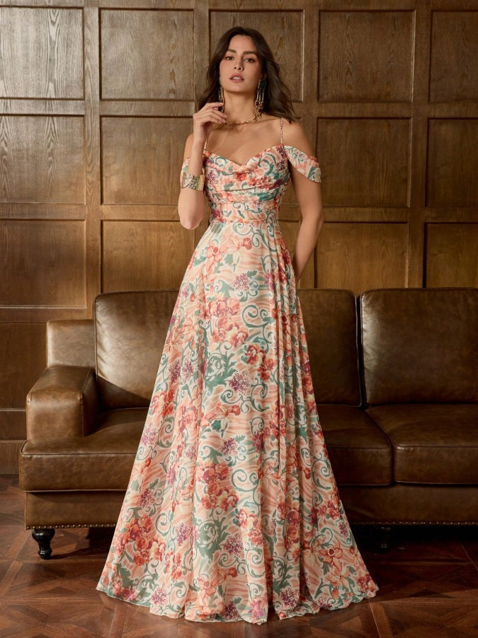 Elizabeth Bennet off-the-shoulder evening gown – BYRON BECQUER