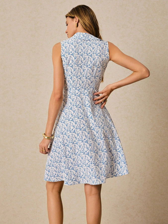 Straight aquamarine shirt dress