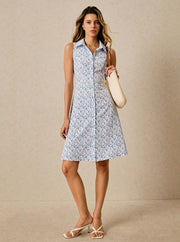 Straight aquamarine shirt dress