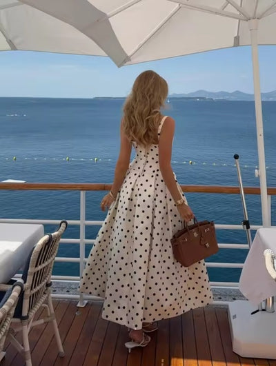 Long dot empire type dress