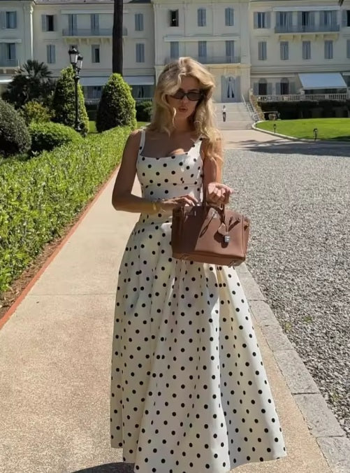 Long dot empire type dress