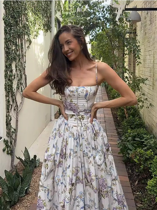 Lady Catherine High Waist Pleated Long Dress