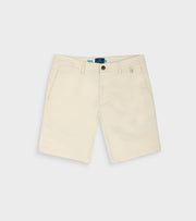 Classic off-white cotton Bermuda shorts